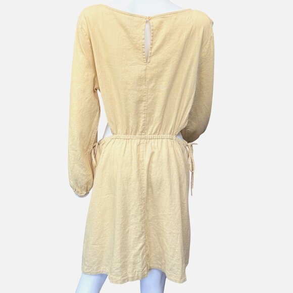 Universal Thread Womens Tan Long Sleeve Cutout Dress XL - Picture 3 of 5